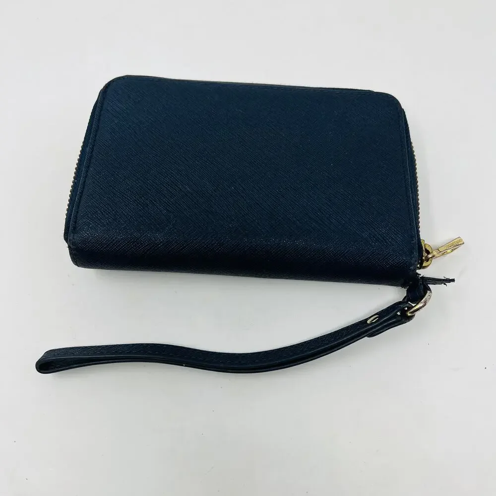 Juicy Couture Mini Continental Wallet Top Zip Black Purple